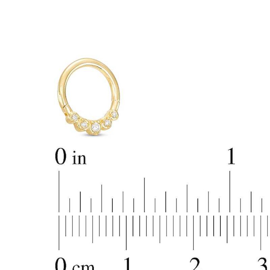 Banter 14K Gold Diamond Accent Hoop - 16G 3/8" Nose