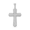 Banter Cubic Zirconia Large 3D Cross Necklace Charm In Sterling Silver Charms