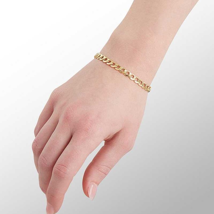 Banter 140 Gauge Curb Chain Bracelet In 10K Gold Bonded Sterling Silver - 8.5" Bracelets