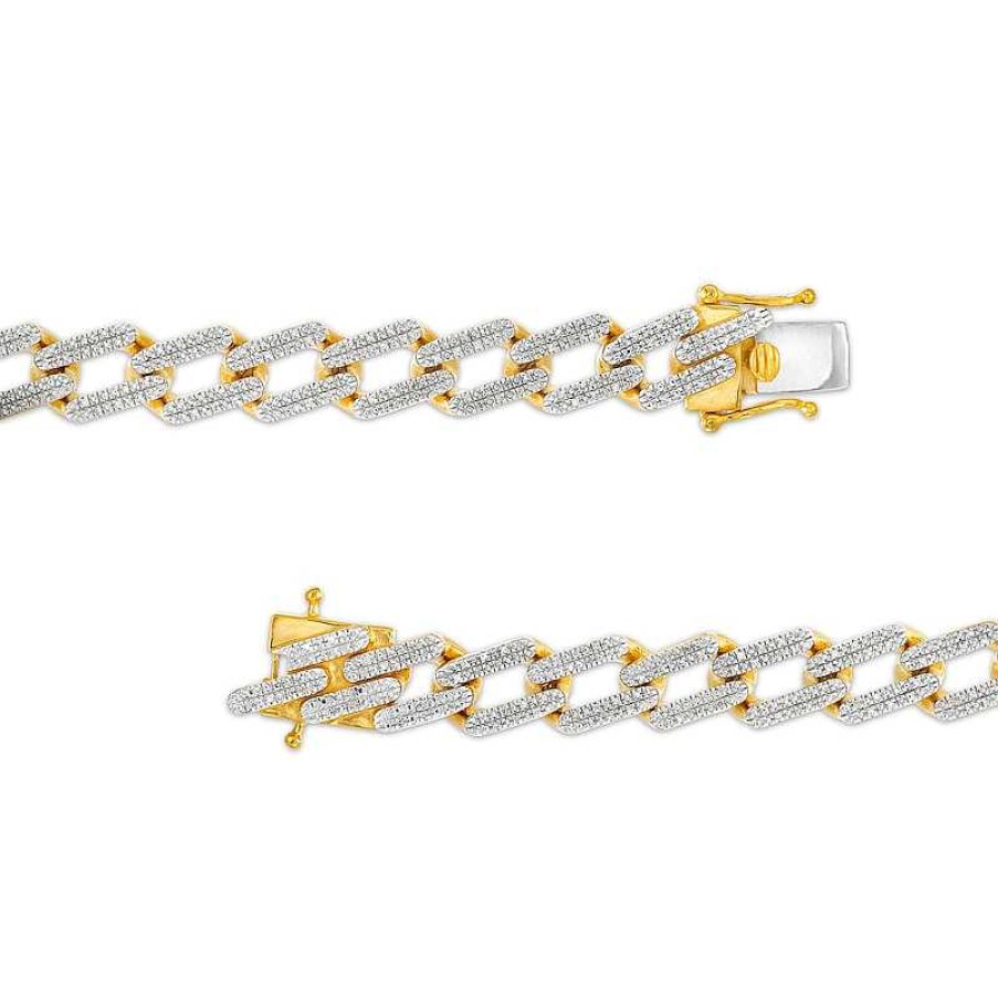 Banter 1 Ct. T.W. Diamond Double Bar Link Necklace In Sterling Silver With 14K Gold Plate - 18" Necklaces