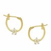 Banter Cubic Zirconia Flower On Hoop Earrings In 10K Gold Earrings