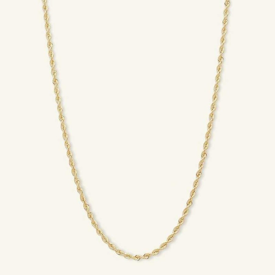 Banter 016 Gauge Ultimate Glitter Diamond-Cut Rope Chain Necklace In 14K Hollow Gold - 20" Necklaces