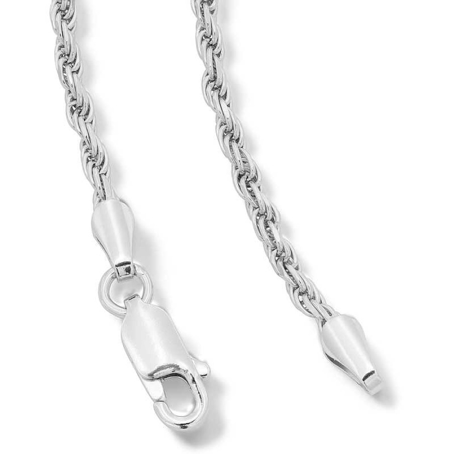 Banter Made In Italy 050 Gauge Diamond-Cut Solid Rope Chain Necklace In Solid Sterling Silver - 20" Necklaces