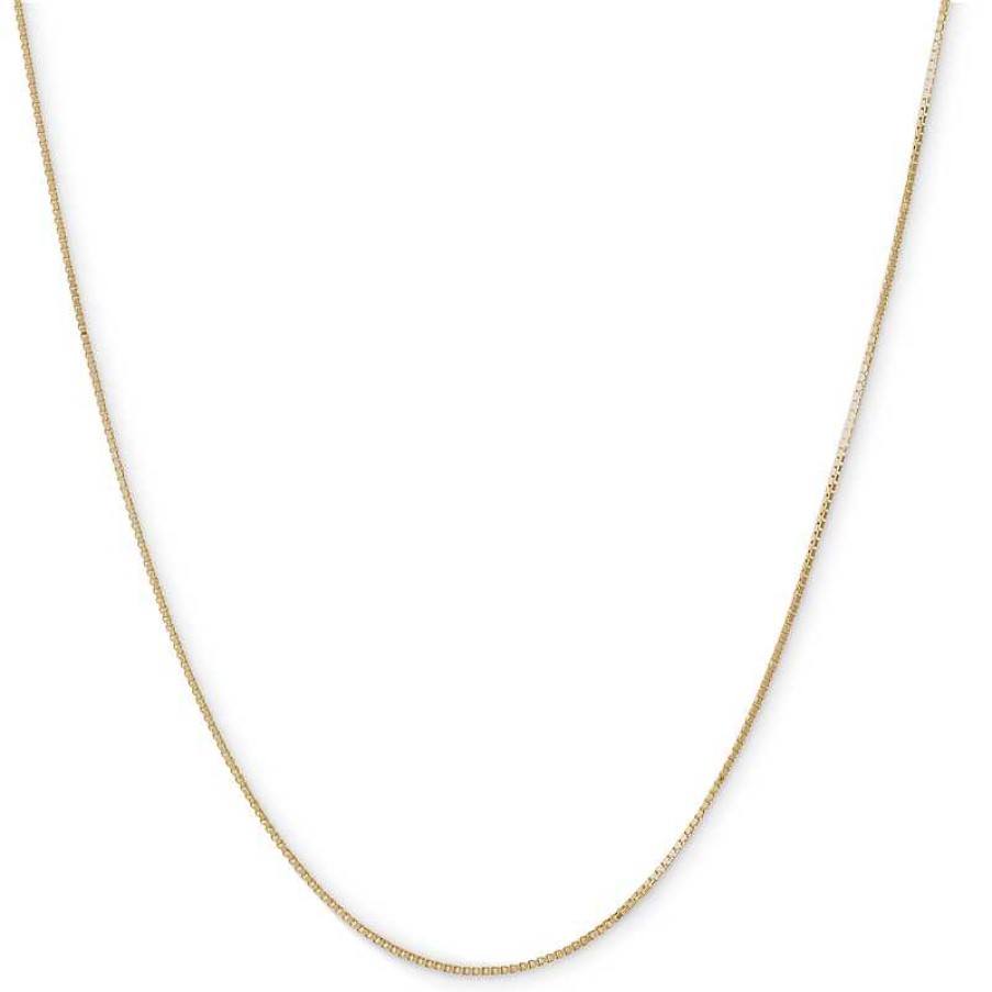 Banter 040 Gauge Solid Box Chain Necklace In 10K Solid Gold - 16" Necklaces