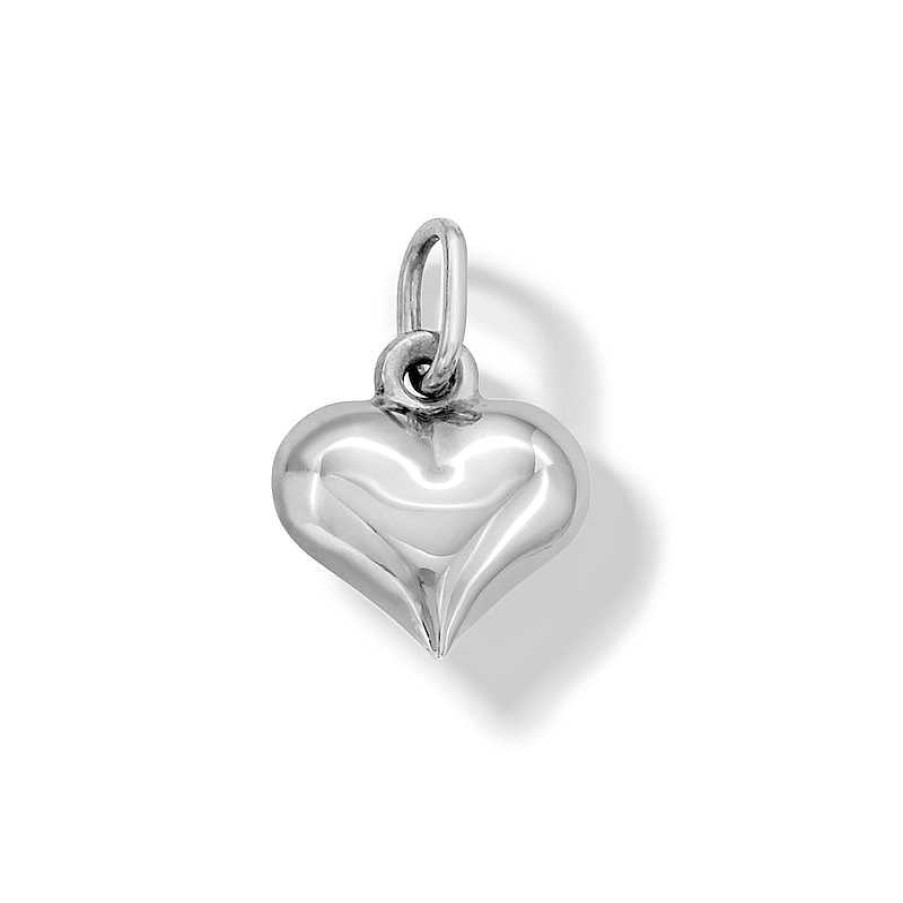 Banter 10K Hollow White Gold Puffy Heart Charm Charms