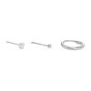 Banter Solid And Tube Sterling Silver Cz Nose Stud And Hoop Three Piece Set - 22G Nose