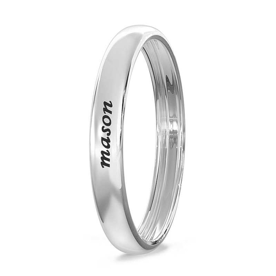 Banter Engravable Wedding Band Ring In Sterling Silver Rings