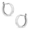 Banter 12Mm Shiny Snap Hoop Earrings In 10K White Gold Earrings