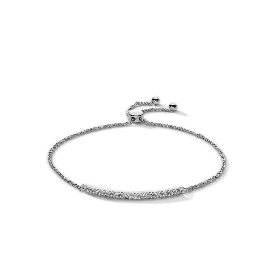 Banter Sterling Silver Cz Line Bolo Bracelet Bracelets