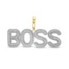 Banter 1/6 Ct. T.W. Diamond Large "Boss" Necklace Charm In Sterling Silver With 14K Gold Plate Charms