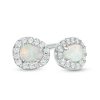 Banter Pear-Shaped Lab-Created Opal And White Sapphire Frame Stud Earrings In Sterling Silver Earrings