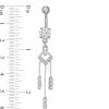 Banter Stainless Steel And Zinc Alloy Cz And Crystal Geometric Triple Dangle Belly Button Ring - 14G Belly Button