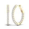 Banter 10K Solid Gold 1 Ct. T.W. Lab-Created Diamond Small Inside Out Hoops Earrings