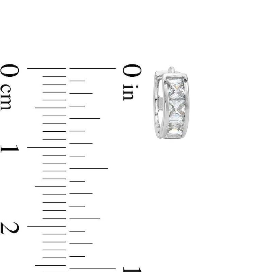 Banter Princess-Cut Cubic Zirconia Huggie Earrings In Sterling Silver Earrings