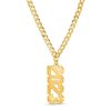 Banter Personalized Vertical Block Number Curb Chain Necklace In Sterling Silver With 14K Gold Plate Necklaces