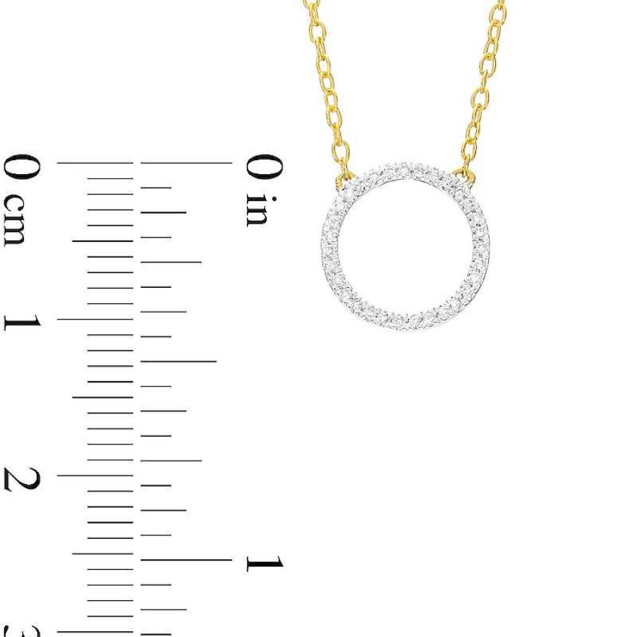 Banter 1/20 Ct. T.W. Diamond Circle Necklace In Sterling Silver With 14K Gold Plate - 18" Necklaces