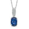 Banter Cushion-Cut Lab-Created Blue Sapphire And Diamond Accent Pendant In Sterling Silver Necklaces