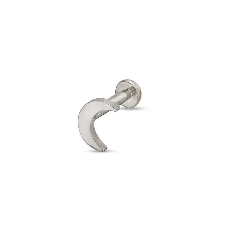 Banter Titanium Crescent Moon Stud - 16G 5/16" Ear