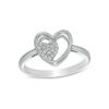 Banter 1/20 Ct. T.W. Diamond Double Heart Ring In Sterling Silver Rings