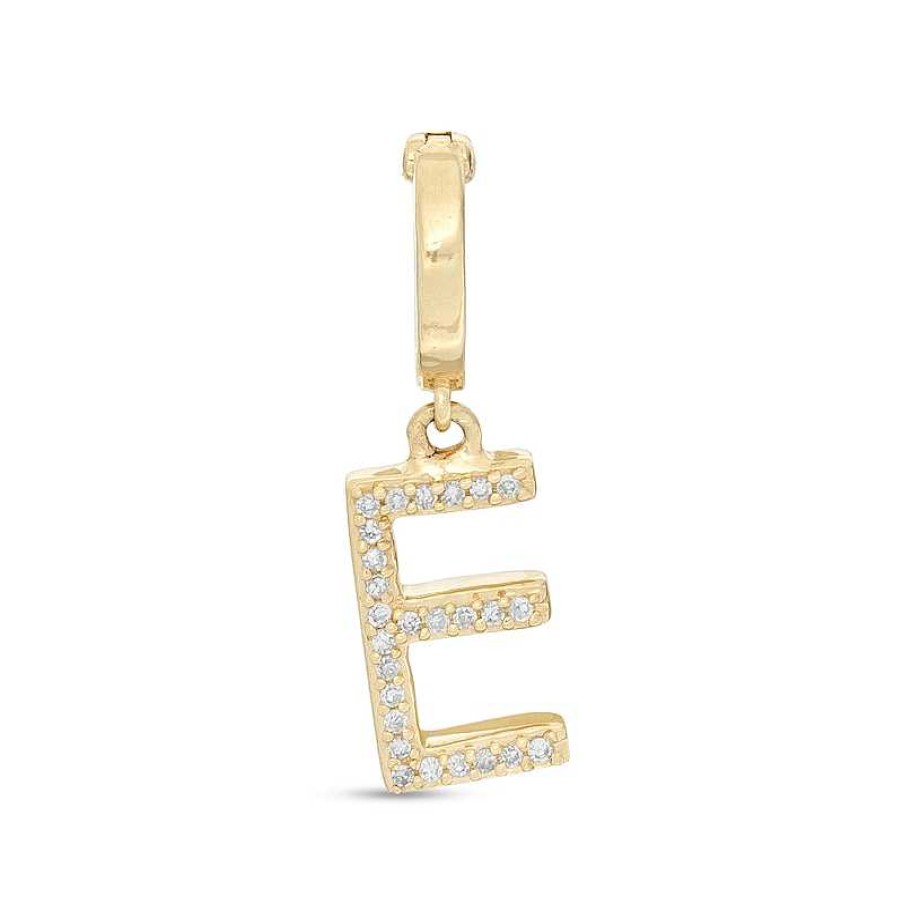 Banter 1/20 Ct. T.W. Diamond "E" Necklace Charm In 10K Gold Charms