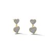 Banter 10K Solid Gold Glitter Enamel Double Heart Dangle Studs Earrings