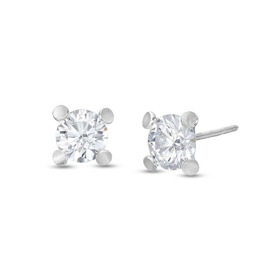 Banter Cubic Zirconia 5Mm Stud Earrings In Semi-Solid Sterling Silver Earrings