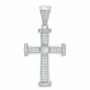 Banter Cubic Zirconia Cross Necklace Charm In Sterling Silver Charms