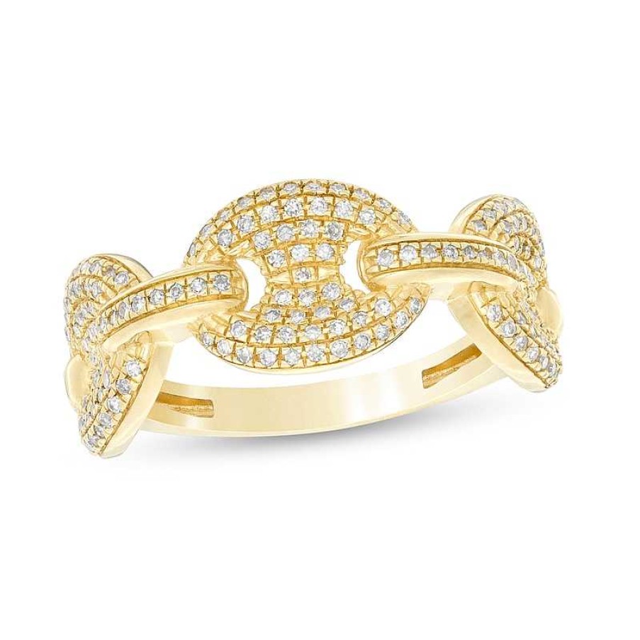 Banter 1/3 Ct. T.W. Diamond Pav Oval Link Trio Ring In 10K Gold Rings