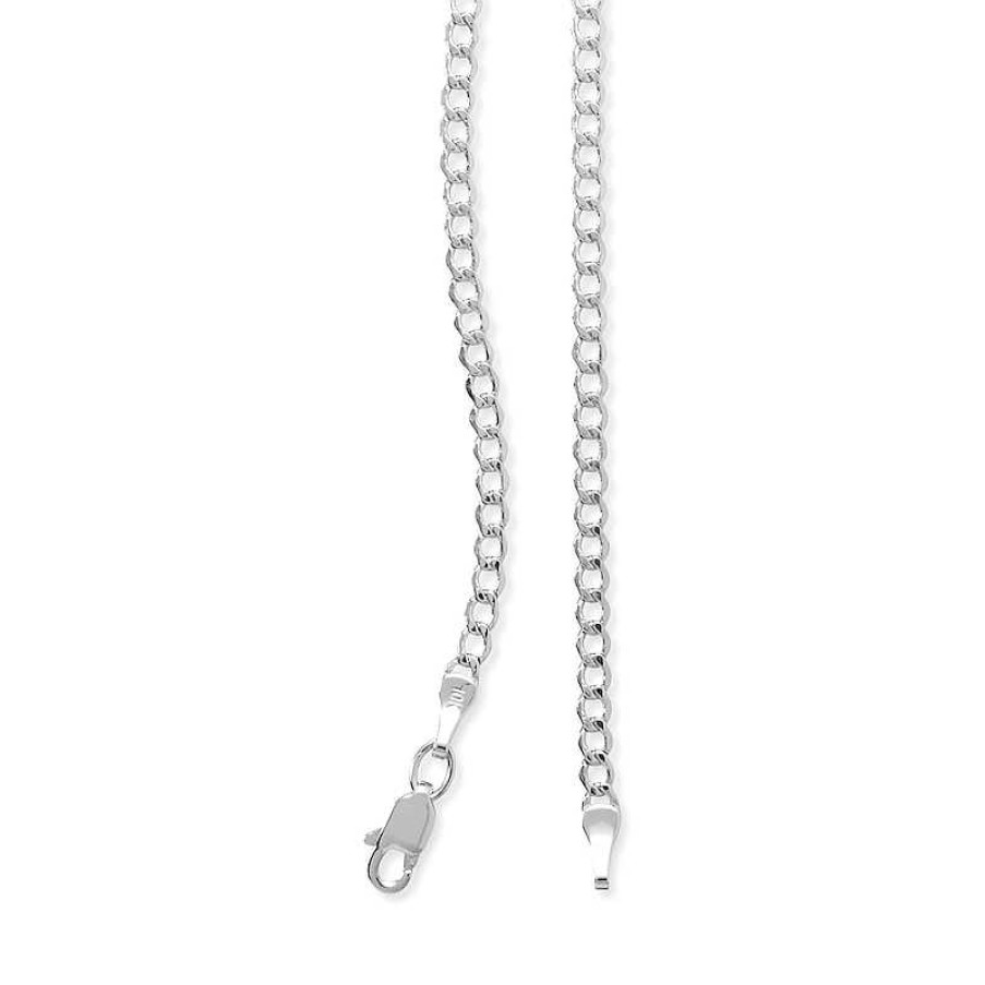 Banter 10K Hollow White Gold Beveled Curb Chain - 22" Necklaces