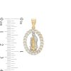 Banter Cubic Zirconia Virgin Mary Oval Frame Necklace Charm In 10K Solid Two-Tone Gold Charms