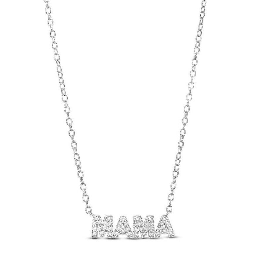 Banter 1/8 Ct. T.W. Diamond Mama Pendant Necklace In Sterling Silver - 18" Necklaces