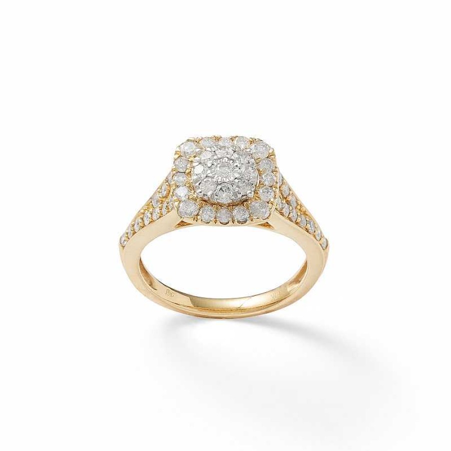 Banter 1 Ct. T.W. Composite Diamond Cushion Frame Engagement Ring In 10K Gold Rings