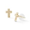 Banter Satin Cross Stud Earrings In 10K Gold Earrings