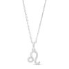 Banter Cubic Zirconia Dainty Leo Symbol Pendant Necklace In Solid Sterling Silver Necklaces