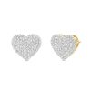 Banter 14K Gold Plated 1/10 Ct. T.W. Diamond Raised Heart Studs Earrings