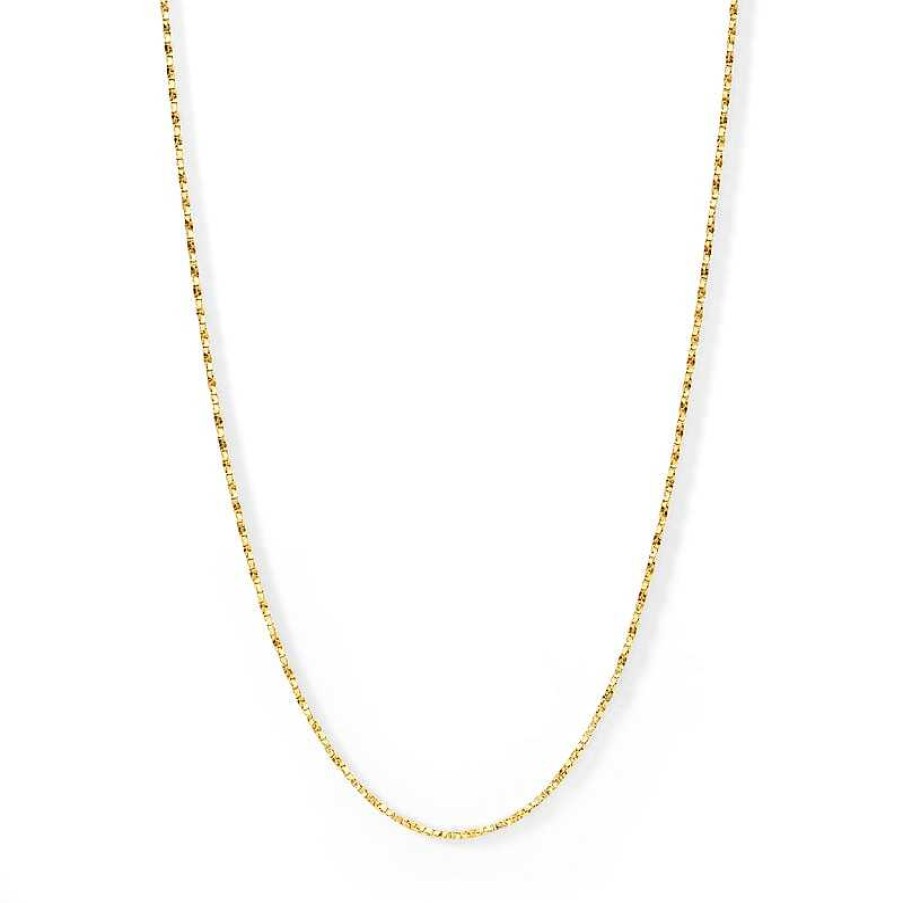 Banter 10K Solid Gold Twist Box Chain Made In Italy Necklaces