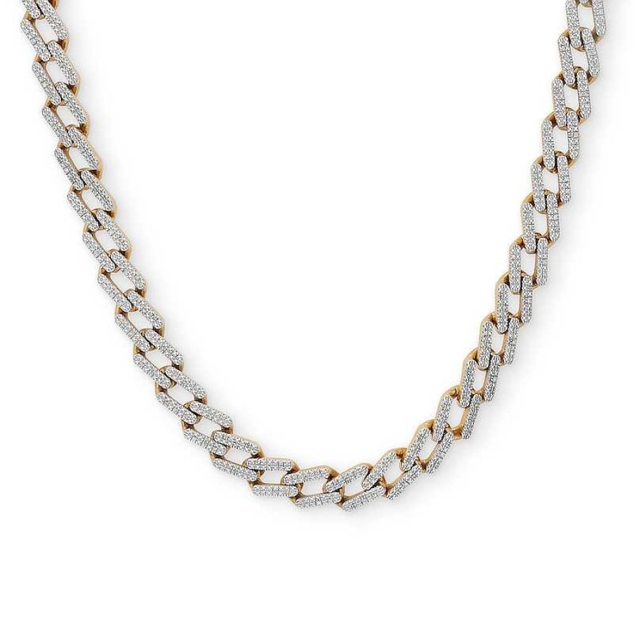 Banter 7/8 Ct. T.W. Diamond Bar Zig-Zag Link Necklace In Sterling Silver With 14K Gold Plate - 22" Necklaces