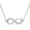 Banter Cubic Zirconia Sideways Infinity Necklace In Semi-Solid Sterling Silver Necklaces