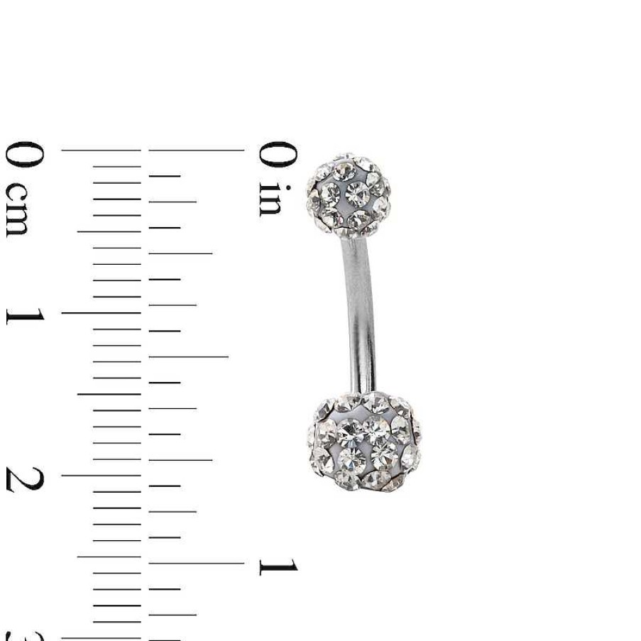 Banter Stainless Steel Crystal Belly Button Ring - 14G 3/8" Belly Button