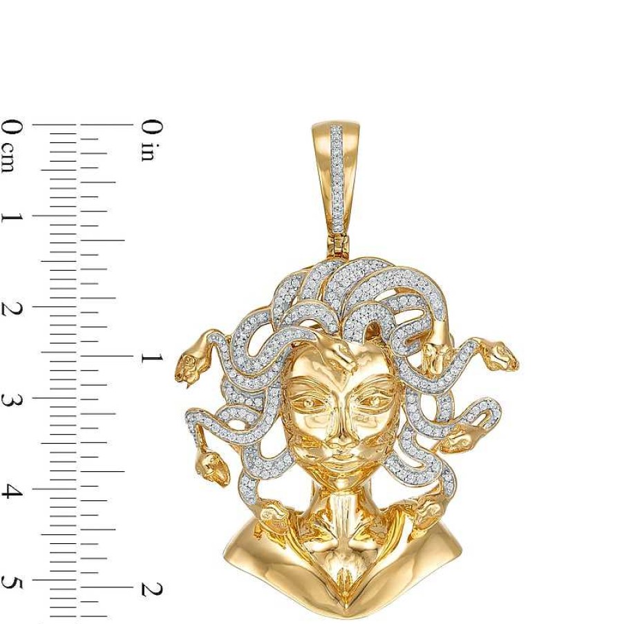 Banter 1/2 Ct. T.W. Diamond Medusa Necklace Charm In 10K Gold Charms