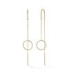 Banter Rope-Textured Open Circle Threader Earrings In 10K Semi-Solid Tube Gold Earrings