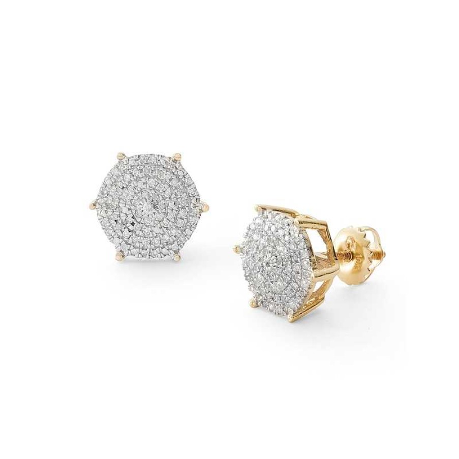 Banter 1/6 Ct. T.W. Composite Diamond Circle Stud Earrings In 10K Gold Earrings