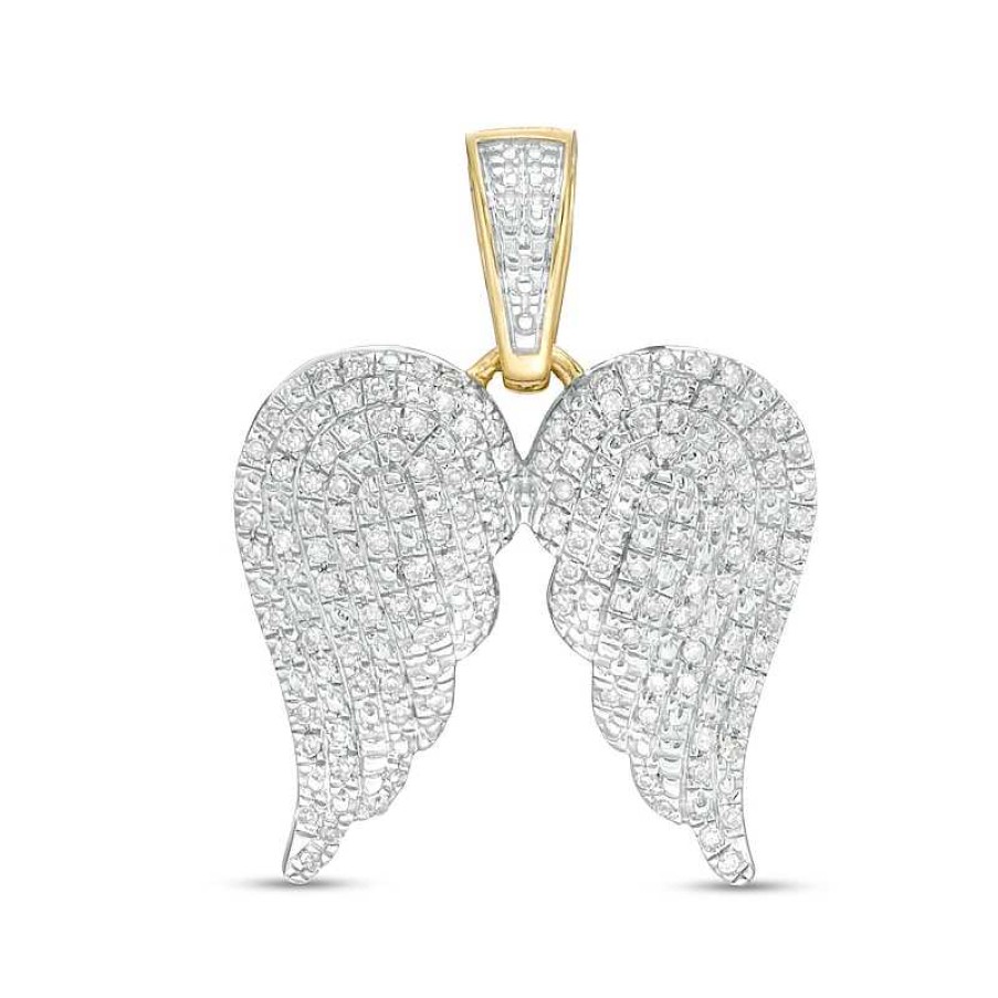 Banter 1/4 Ct. T.W. Diamond Angel Wings Necklace Charm In 10K Gold Charms