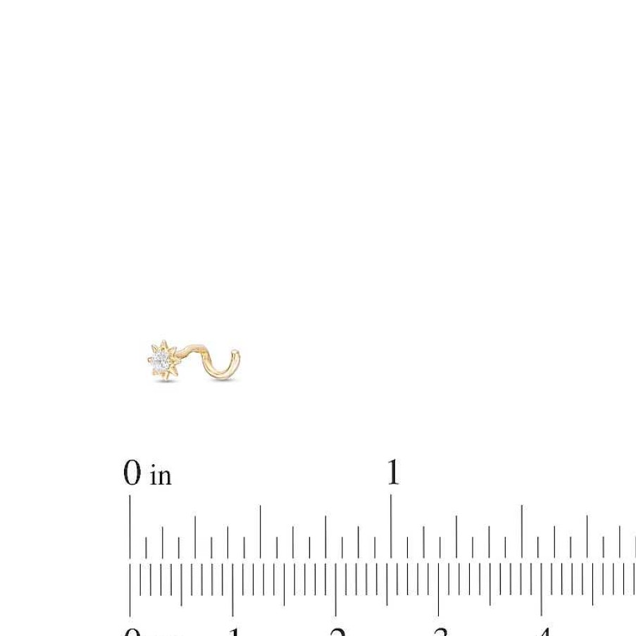 Banter 14K Gold Starburst Screw Nose Stud - 20G 5/16" Nose