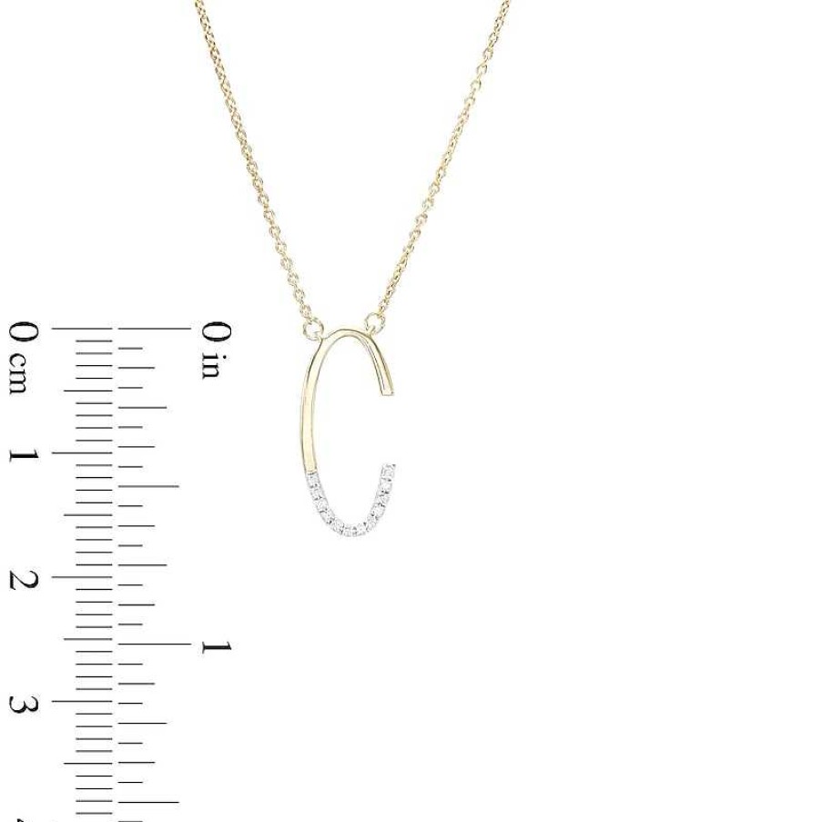 Banter 1/20 Ct. T.W. Diamond "C" Initial Necklace In Sterling Silver With 14K Gold Plate - 18" Necklaces