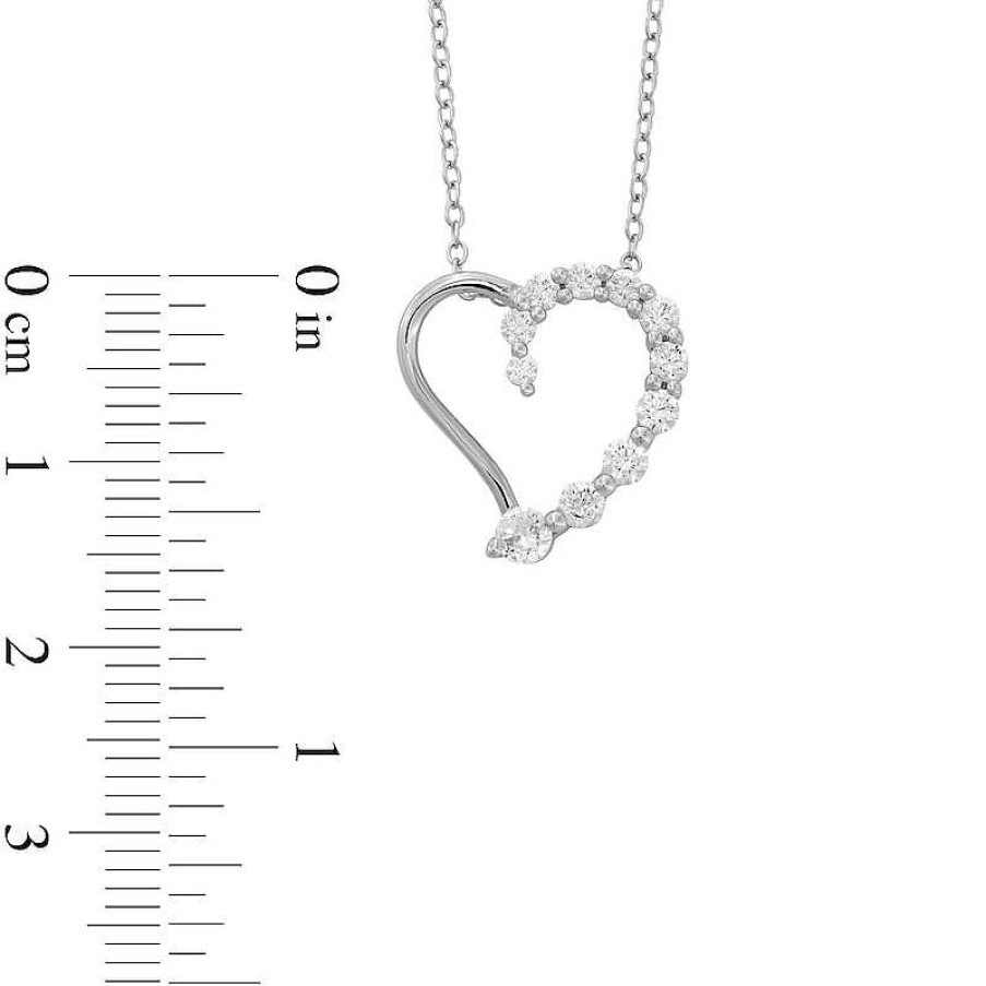 Banter Journey Cubic Zirconia Heart Pendant In Sterling Silver Necklaces