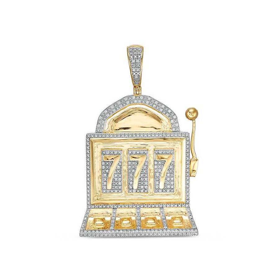 Banter 1/4 Ct. T.W. Diamond Slot Machine Necklace Charm In 10K Gold Charms