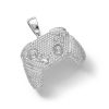 Banter Sterling Silver Cz Game Controller Necklace Charm Charms