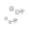 Banter Cubic Zirconia Solitaire Stud Earrings Set In 14K White Gold Earrings