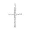 Banter Cubic Zirconia Cross Necklace Charm In Solid Sterling Silver Charms